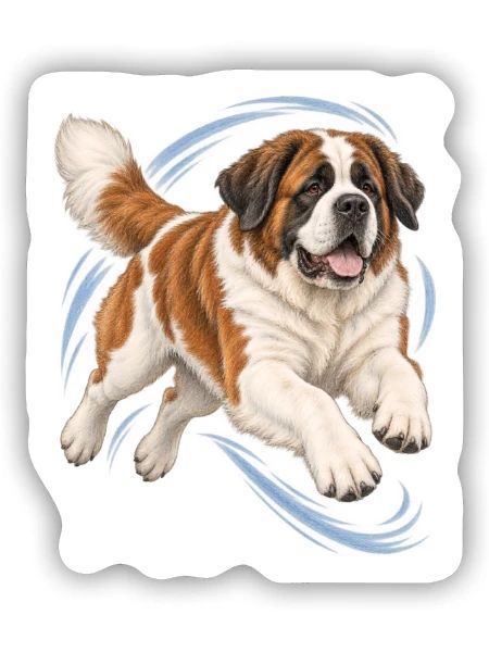 St. Bernhard - Sticker Größe S (10 x 10 cm) - Mattweiß - Vorne