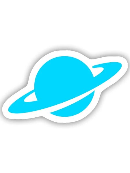Blauer Ringplanet - Sticker Größe S (10 x 10 cm) - Mattweiß - Vorne