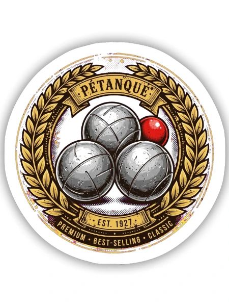 Pétanque, Bowler, ich mag Pétanque - Sticker Größe S (10 x 10 cm) - Mattweiß - Vorne