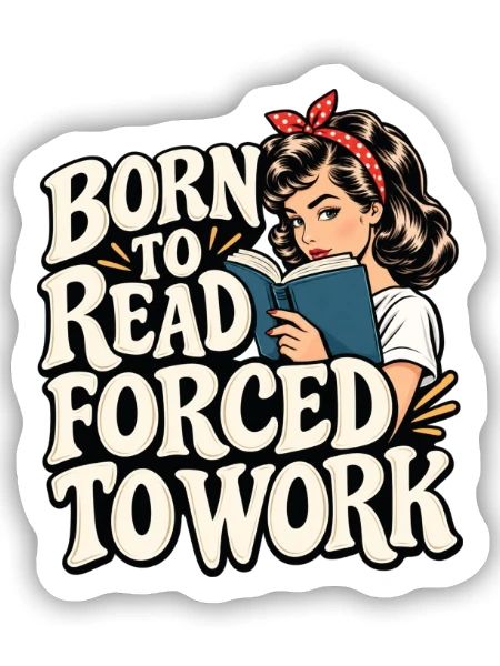 Bücherliebhaber Bücherwurm-Lesen ist mein Glücksort - Sticker Größe S (10 x 10 cm) - Mattweiß - Vorne