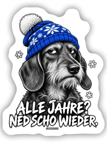 Grantige Weihnacht - Sticker Größe S (10 x 10 cm) - Mattweiß - Vorne