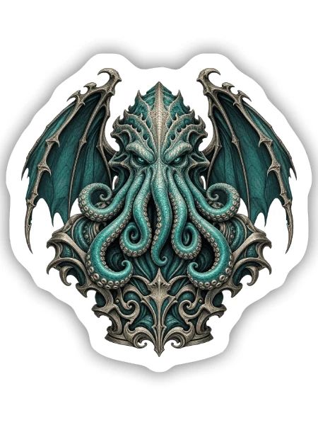 Eldritch Tentakelidol - Sticker Größe S (10 x 10 cm) - Mattweiß - Vorne