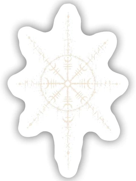 Der Runenstern in Hexentinte - Sticker Größe S (10 x 10 cm) - Mattweiß - Vorne