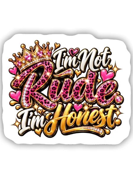 Ich bin ehrlich, nicht unhöflich - Sticker Größe S (10 x 10 cm) - Mattweiß - Vorne