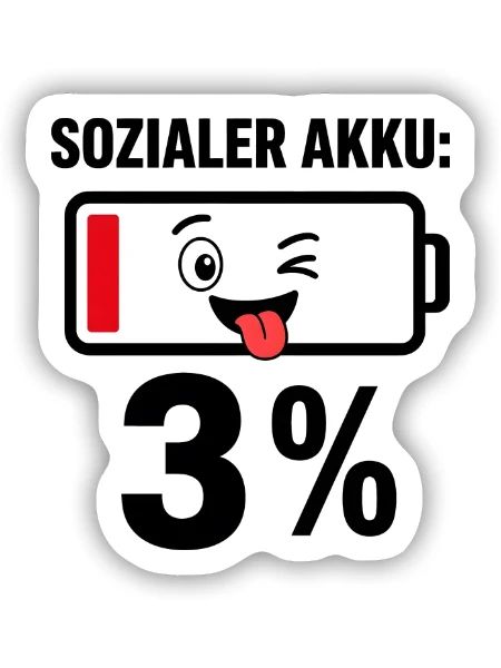 Witziger Akku Ladebalken  - Sticker Größe S (10 x 10 cm) - Mattweiß - Vorne