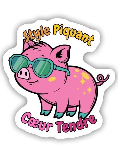 Heißes Schweinefleisch Zartes Herz - Sticker Größe S (10 x 10 cm) - Mattweiß - Vorne