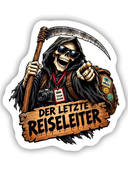 Der Letzte Reiseführer  - Sticker Größe S (10 x 10 cm) - Mattweiß - Vorne