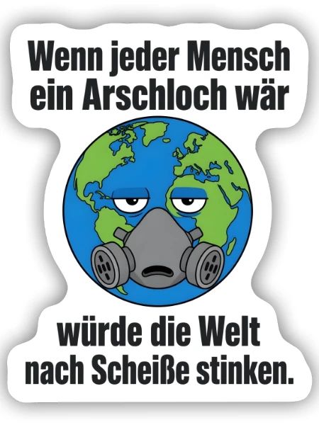Maskierter Klimawandel - Humor - Sticker Größe S (10 x 10 cm) - Mattweiß - Vorne