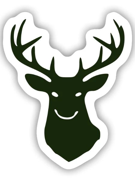Waldhirsch Silhouette - Sticker Größe S (10 x 10 cm) - Mattweiß - Vorne