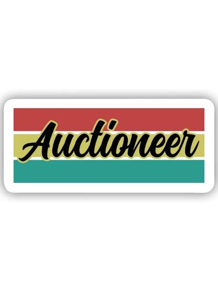Auktionator Retro Style - Sticker Größe S (10 x 10 cm) - Mattweiß - Vorne