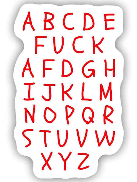 ABC MIT FCK AFD WORTWITZ, FCK NZS, NO NZS, NO AFD - Sticker Größe S (10 x 10 cm) - Mattweiß - Vorne