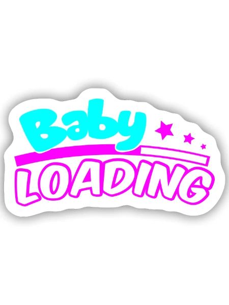 Baby Loading Neon Logo - Sticker Größe S (10 x 10 cm) - Mattweiß - Vorne