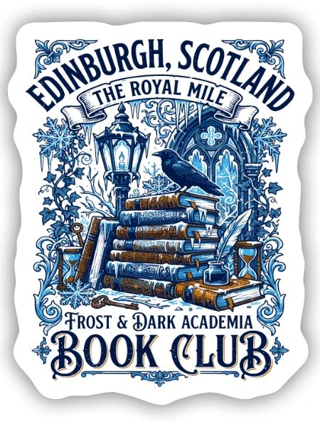 The Edinburgh Scotland Frost And Dark Academia - Sticker Größe S (10 x 10 cm) - Mattweiß - Vorne