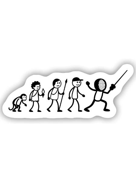  Fechter Fechten Fechtsport Game Strichmänchen - Sticker Größe S (10 x 10 cm) - Mattweiß - Vorne