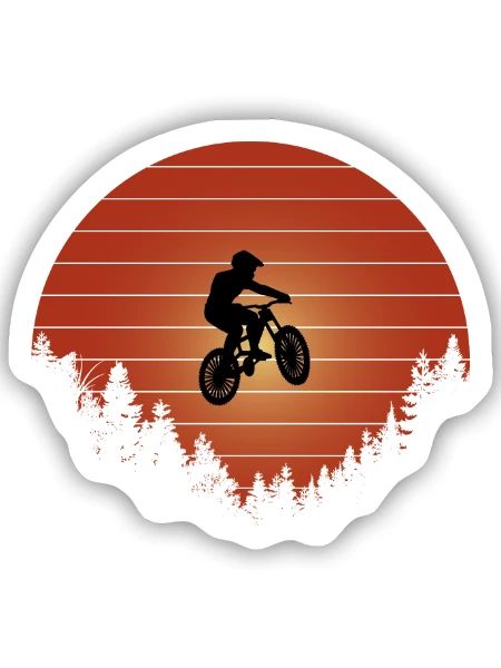 Mountainbike Jump - Sticker Größe S (10 x 10 cm) - Mattweiß - Vorne