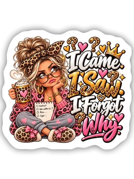 Leopardenkosmos Kaffeezauber - Sticker Größe S (10 x 10 cm) - Mattweiß - Vorne