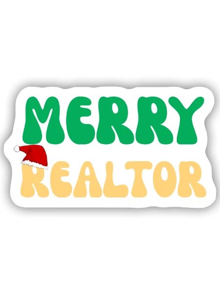 Weihnachtsimmobilienmakler festliches Weihnachtsgeschenk - Sticker Größe S (10 x 10 cm) - Mattweiß - Vorne