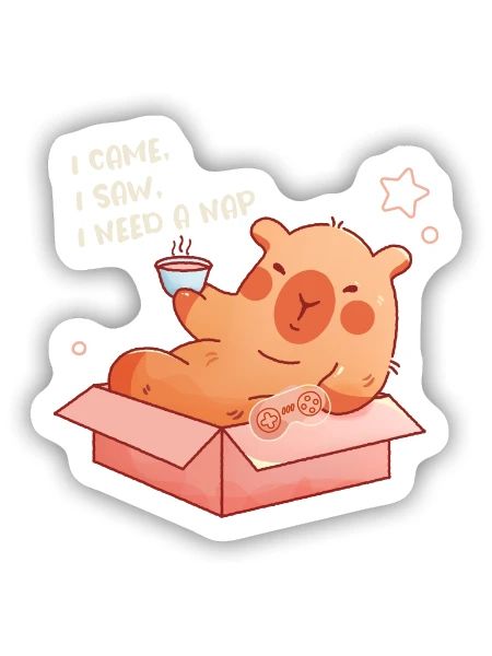 I Came I Saw I Need A Nap - Sticker Größe S (10 x 10 cm) - Mattweiß - Vorne