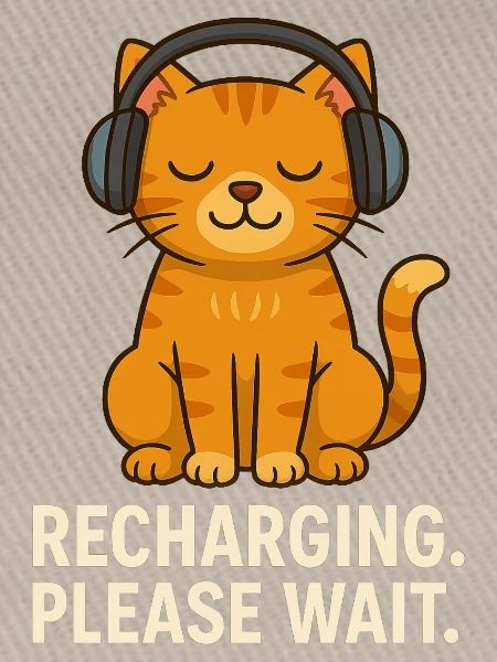 Katze Spruch – Recharging Please Wait