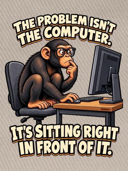 ODDROO – Computerproblem mit Nerd-Schimpanse