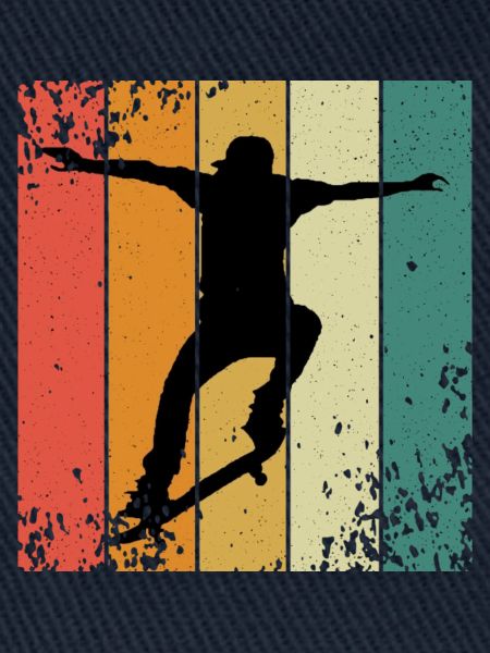 Retro-Skate-Silhouette auf farbigen Panels