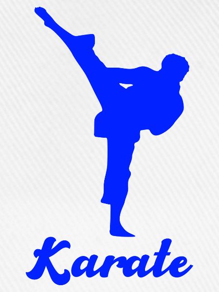 Karate Silhouette Blau