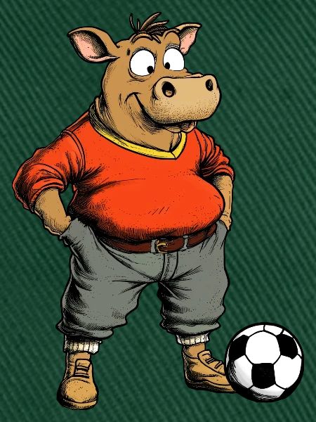 Kuh im Fußballtrikot