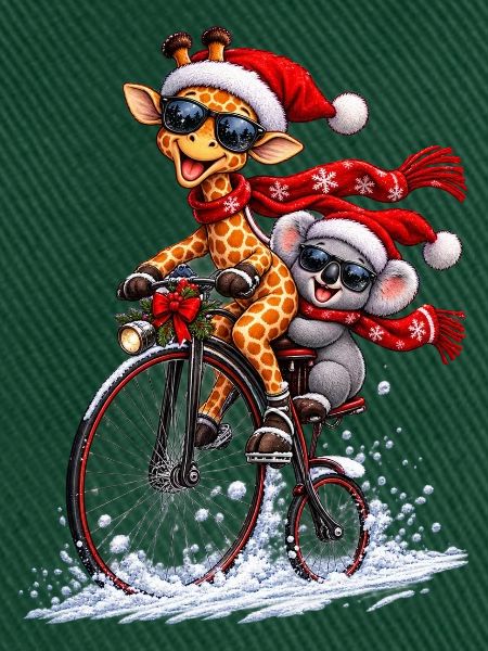 Festliche Penny Farthing Schneefahrt