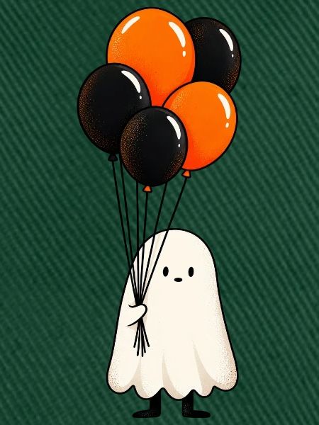 Süßer Geist mit Luftballons – Halloween Motiv