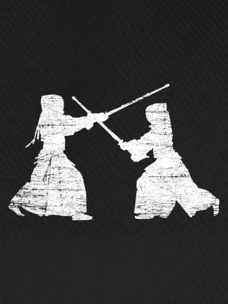Konzentriertes Kendo Schwertkampf