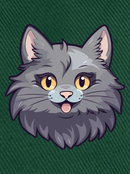 Nebelung Katze Karikatur Aquarell Illustration