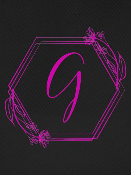 G Blütenmonogramm im Hex-Frame