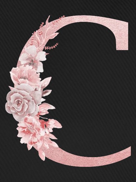 Buchstabe C Rosa Blumen