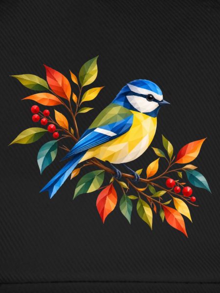 Blaumeise im bunten Herbst