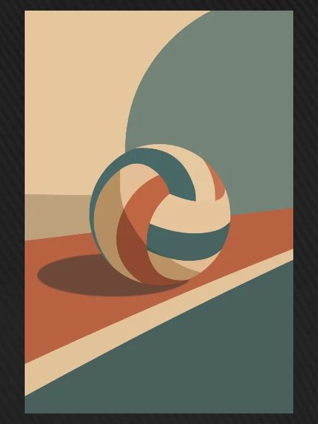 Retro Volleyball Farbenspiel