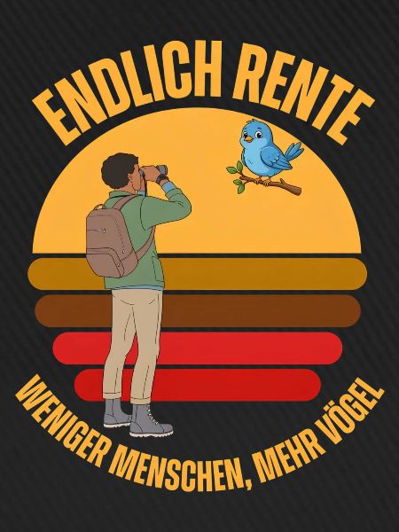 Endlich Rente Vogelbeobachtung Retro