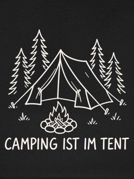 Camping im Tent Waldsilhouette