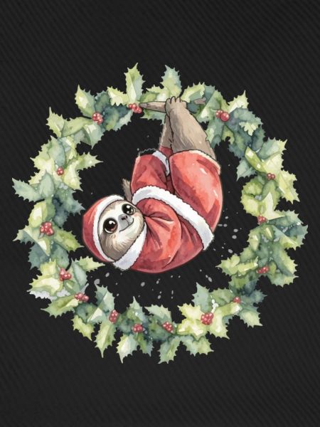 Weihnachts-Sloth im Kranz
