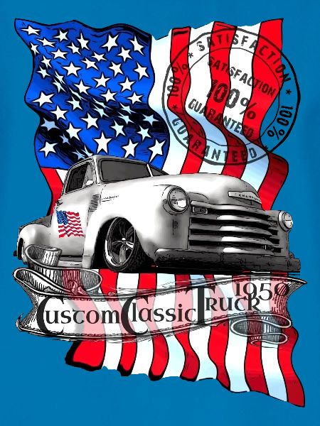 Amerikanischer Oldtimer Flagge Print