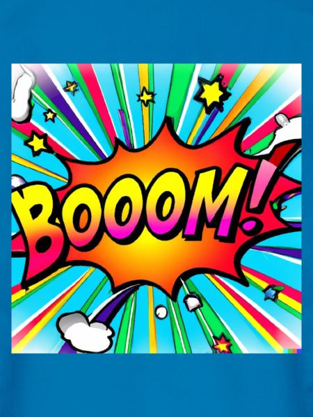regenbogenstrahl comic style mit kaboom