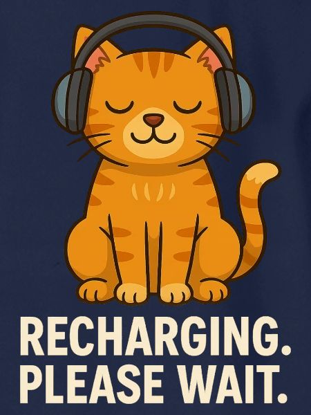 Katze Spruch – Recharging Please Wait
