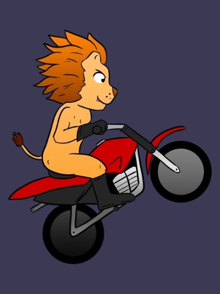 Motorrad Löwe Motorradfahrer