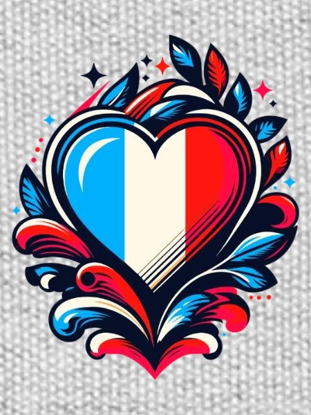 Coeur drapeau Français
