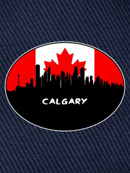 Calgary Kanada-Flaggen-Skyline-Schattenbild-Reise