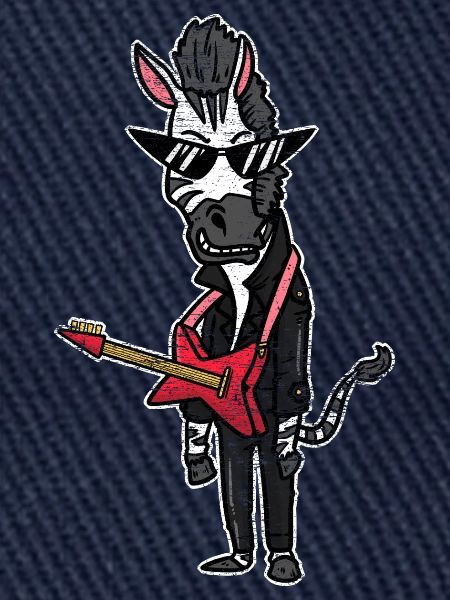 Schrilles Zebra Rockgitarrist