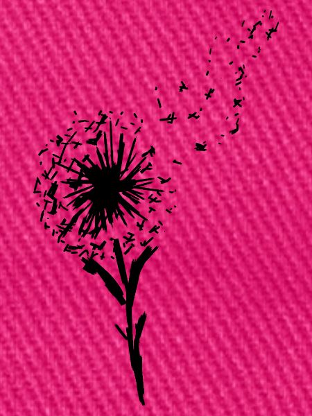 Pusteblume Löwenzahn mit fliegenden Samen