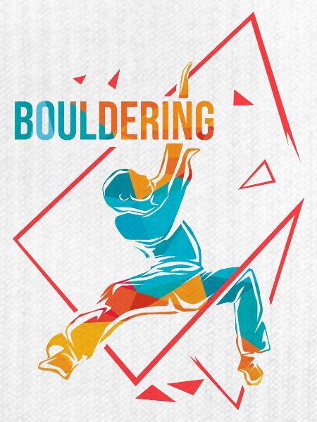 Dynamischer Boulderer Felsbrocken