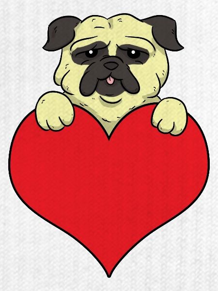 Pug Heart Mops herz