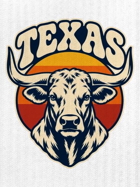 Texas Horns Retro Sunset