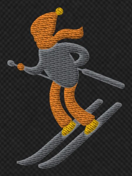 Skier embroidered